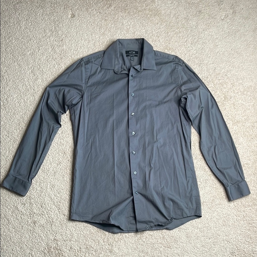 Apt. 9 Slim Fit Gray Dress Shirt